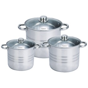 Pot with Glass Lid Royalty Line SP4 Steel 6 Pieces by Royalty Line, Frying pan and saucepan sets - Ref: D0600116, Price: 73,4...