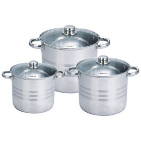 Pot with Glass Lid Royalty Line SP7 Steel 8 Pieces by Royalty Line, Frying pan and saucepan sets - Ref: D0600117, Price: 75,4...