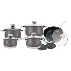 Cookware Royalty Line 1232 Black Steel 12 Pieces by Royalty Line, Frying pan and saucepan sets - Ref: D0600124, Price: 66,77 ...