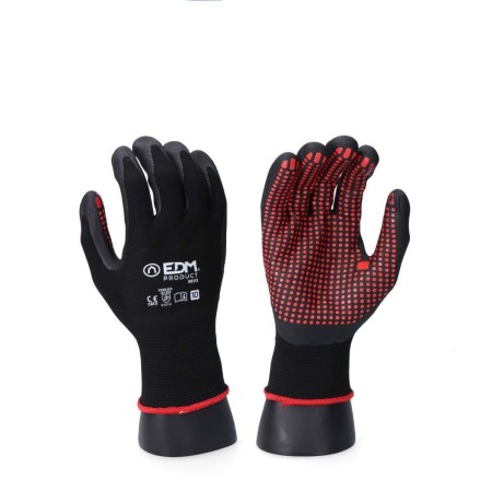 Guantes de Trabajo EDM Nitrilo Metal Industriales Negro Licra