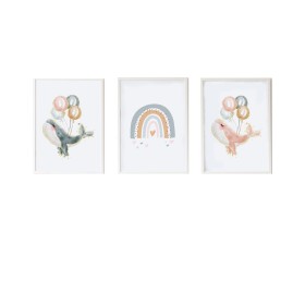 Set di 3 quadri Crochetts Multicolore Legno MDF 33 x 43 x 2 cm Arcobaleno Balena (3 Pezzi) di Crochetts, Decorazioni a parete...