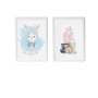 Jeu de 2 tableaux Crochetts Multicouleur Bois MDF 33 x 43 x 2 cm Lapin Fleurs (2 Pièces) de Crochetts, Décoration murale - Ré...