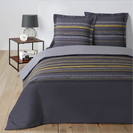 Duvet cover set Vision Gaspard Light grey Dark grey by Vision, Quilts and quilt covers - Ref: S71004364, Price: 45,87 €, Disc...