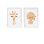 Set di 2 quadri Crochetts Multicolore Legno MDF 33 x 43 x 2 cm Giraffa Leone (2 Pezzi) di Crochetts, Decorazioni a parete - R...