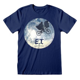 T shirt à manches courtes E.T. Moon Silhouette Bleu Unisexe de E.T., T-shirts - Réf : D0800426, Prix : 23,79 €, Remise : %