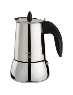 Cafetera Italiana Negro Plateado Acero 9 Tazas | Tienda24 Tienda24.eu