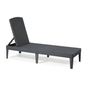 Chaise longue Allibert Jaipur Gris foncé 187 x 58 x 29 cm de Allibert, Bains de soleil - Réf : S7103627, Prix : 85,63 €, Remi...