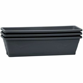 Plant pot EDA Grey Anthracite Plastic by EDA, Flower Pots - Ref: S7106065, Price: 28,19 €, Discount: %