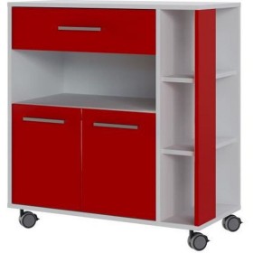 Chariot de Cuisine Rouge Blanc ABS (80 x 39 x 87 cm) de BigBuy Home, Ensembles de cuisine - Réf : S7106834, Prix : 145,53 €, ...