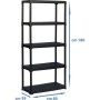 Scaffale TOOD Resina 5 Mensole 30 Kg 39 x 80 x 180 cm | Tienda24 - Global Online Shop Tienda24.eu