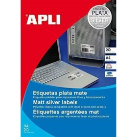 Etiquetas adhesivas Apli Metalizado Plateado 45,7 