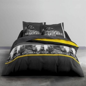 Bedding set TODAY Black Yellow Double bed 220 x 240 cm by TODAY, Sheets and pillowcases - Ref: S7109696, Price: 44,95 €, Disc...