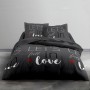 Set di Lenzuola TODAY Amore Grigio Letto matrimoniale 240 x 260 cm di TODAY, Lenzuola e federe per cuscino - Rif: S7109811, P...