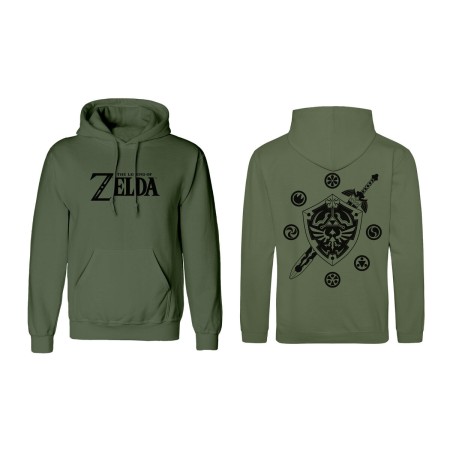 Polar com Capuz Unissexo The Legend of Zelda Logo and Shield Verde de The Legend of Zelda, Sweatshirts - Ref: D0800449, Preço...