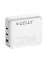 Chargeur mural Celly PS3GAN100WWH Blanc 100 W | Tienda24 Tienda24.eu