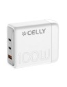 Chargeur mural Celly PS3GAN100WWH Blanc 100 W | Tienda24 Tienda24.eu