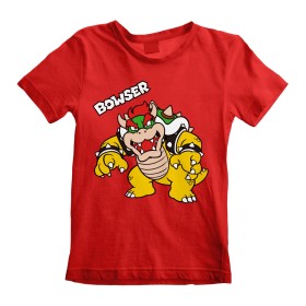 T shirt à manches courtes Enfant Super Mario Bowser Text Rouge de Super Mario, T-shirts - Réf : D0800455, Prix : 23,79 €, Rem...