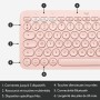 Clavier Logitech K380 Français Rose AZERTY de Logitech, Claviers - Réf : S7134125, Prix : 69,25 €, Remise : %