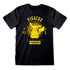 Short Sleeve T-Shirt Pokémon Collegiate Picachu Black Unisex by Pokémon, T-Shirts - Ref: D0800461, Price: 23,79 €, Discount: %