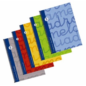 Caderno Lamela Multicolor Din A4 5 Peças 80 Folhas