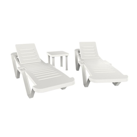 Ensemble de table avec chaises longues Resol Master + Andorra Blanc 3 Pièces de Resol, Bains de soleil - Réf : D1616130, Prix...