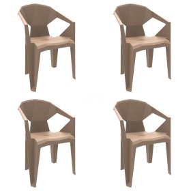 Garden chair Resol Delta Beige Sand polypropylene 53 x 80 x 55 cm (4 Units) by Resol, Garden Dining Chairs - Ref: D1616141, P...