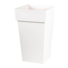 Plant pot EDA Tuscan Squared White polypropylene (39 x 39 x 65 cm) by EDA, Flower Pots - Ref: S7149073, Price: 48,71 €, Disco...