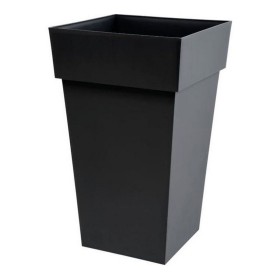 Plant pot EDA Tuscan Grey Anthracite Dark grey polypropylene Squared 39 x 39 x 65 cm by EDA, Flower Pots - Ref: S7149139, Pri...