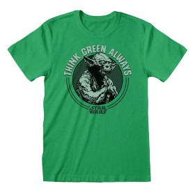 T shirt à manches courtes Star Wars Yoda Think Green Vert Unisexe de Star Wars, T-shirts - Réf : D0800474, Prix : 23,79 €, Re...