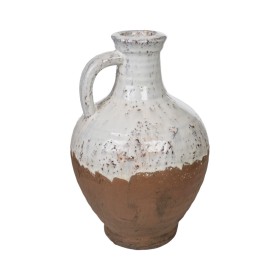 Vase Romimex Blanc Terre cuite Rustique 20 x 30 x 20 cm Avec poignée de Romimex, Vases - Réf : D1616301, Prix : 42,25 €, Remi...