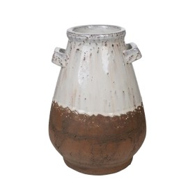 Vaso Romimex Branco Terracota Rústico 21 x 30 x 21 cm Com pegas de Romimex, Jarrões - Ref: D1616303, Preço: 45,80 €, Desconto: %