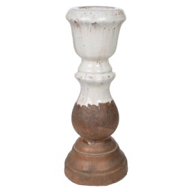 Candleholder Romimex White Terracotta 16 x 40 x 16 cm by Romimex, Candelabras and candle holders - Ref: D1616305, Price: 45,8...