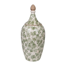 Potiche Romimex Vert Beige Porcelaine Fleurs 19 x 44 x 19 cm de Romimex, Vases - Réf : D1616311, Prix : 56,74 €, Remise : %