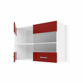 Móvel de cozinha Vermelho PVC Cristal Plástico Melamina 80 x 31 x 55 cm de BigBuy Home, Sistemas de armário - Ref: S7152305, ...