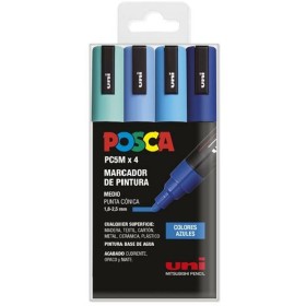 Set of Markers POSCA PC-5M Blue 4 Pieces