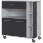 Carro de Cocina Eco Trolley Melamina ABS Blanco/Gris (80 x 39 x 87 cm) de BigBuy Home, Módulos - Ref: S7152316, Precio: 132,1...