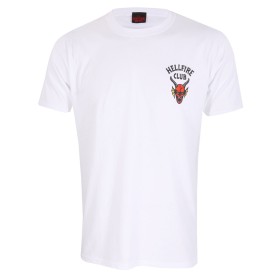 Camisola de Manga Curta Stranger Things Helfire Club Branco Unissexo de Stranger Things, T-shirts - Ref: D0800479, Preço: 26,...