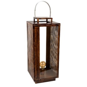 Lantern Romimex Brown Metal 23 x 56 x 23 cm by Romimex, Candelabras and candle holders - Ref: D1616417, Price: 99,80 €, Disco...