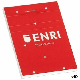 Bloc de Notes ENRI Rouge A6 80 Volets (10 Unités)