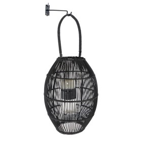 Lantern Romimex Black Metal wicker Glass 26 x 37 x 26 cm by Romimex, Candelabras and candle holders - Ref: D1616454, Price: 4...