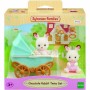 Playset Sylvanian Families Chocolate Bunny Twins and Double Stroller di Sylvanian Families, Playset con figure di giocattoli ...