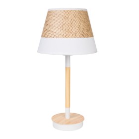 Lampe de bureau Romimex Blanc Beige Bois osier 23 x 44 x 23 cm de Romimex, Lampes de chevet - Réf : D1616531, Prix : 44,55 €,...