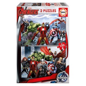 Puzzle Educa Marvel Avengers (2 x 100 pcs) de Educa, Puzzles - Ref: S7157353, Preço: 27,58 €, Desconto: %