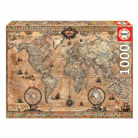 Puzzle Educa World Map (1000 pcs) by Educa, Jigsaws - Ref: S7157358, Price: 30,50 €, Discount: %