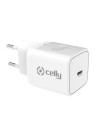 Battery charger Celly TC1USBC30WWH White | Tienda24 Tienda24.eu