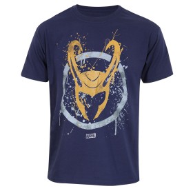 T shirt à manches courtes Marvel Splatter Logo Bleu Unisexe de Marvel, T-shirts - Réf : D0800488, Prix : 23,79 €, Remise : %