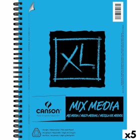 Drawing Pad Canson XL Mix Media White A4 Paper 5 Units 30 Sheets 300 g/m² Canson - 1