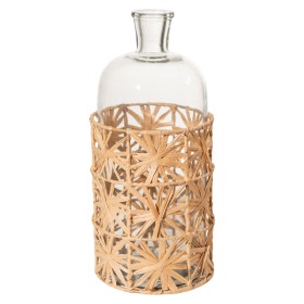 Bouteille Romimex Marron Transparent Raphia verre 15 x 33 x 15 cm de Romimex, Objets de décoration - Réf : D1616645, Prix : 4...