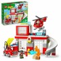 Playset Lego 10970 DUPLO Fire Station and Helicopter (117 Pieces) by Lego, Toy figures playsets - Ref: S7163485, Price: 103,5...