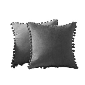 Coussin Romimex Gris Pompons 45 x 45 x 10 cm de Romimex, Coussins - Réf : D1616682, Prix : 20,05 €, Remise : %